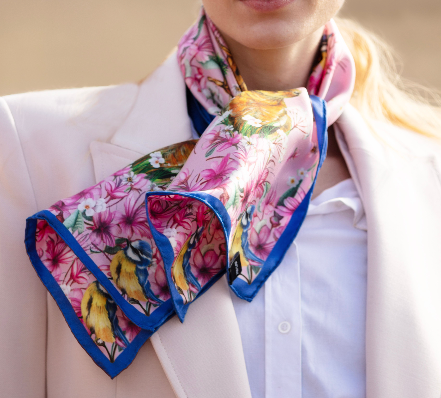 Hermes Pink Twill Silk Scarf Shawl