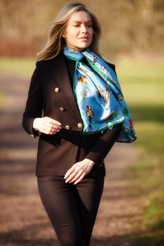 Walk On The Wild Side Cobalt Classic Silk Scarf