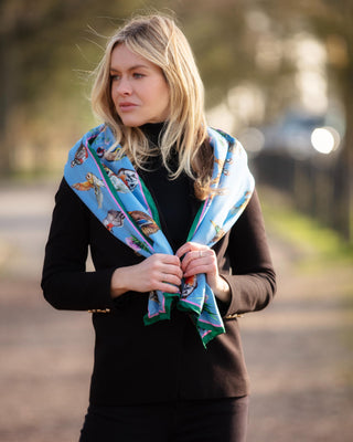 Walk On The Wild Side Cobalt Classic Silk Scarf