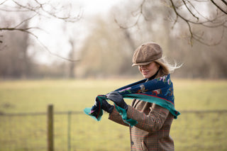 Walk On The Wildside Navy Wool Silk Shawl