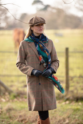 Walk On The Wildside Navy Wool Silk Shawl