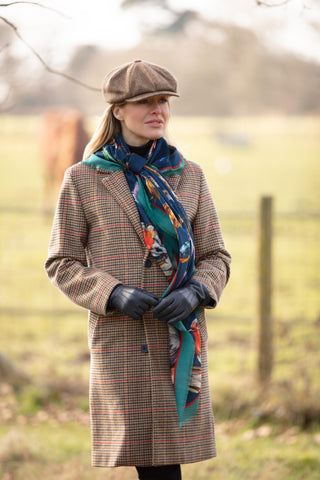 Walk On The Wildside Navy Wool Silk Shawl