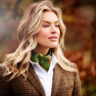 Caledonia Moss Green Pure Silk Ladies Cravat