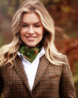 Caledonia Moss Green Pure Silk Ladies Cravat