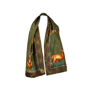 Caledonia Moss Green Classic Pure Silk Scarf