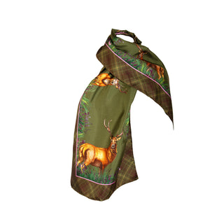 Caledonia Moss Green Classic Pure Silk Scarf