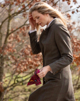 Caledonia Holly Berry Red Pure Silk Ladies Tie