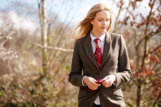 Caledonia Holly Berry Red Pure Silk Ladies Tie