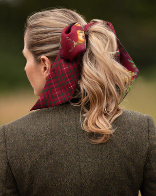 Caledonia Holly Berry Red Twillie Silk Ribbon Scarf