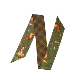 Caledonia Moss Green Twillie Silk Ribbon Scarf