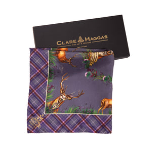 Caledonia Soft Amethyst Purple Medium Square Pure Silk Scarf