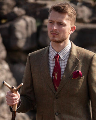 Caledonia Holly Berry Red Pure Silk Gentlemen's Tie