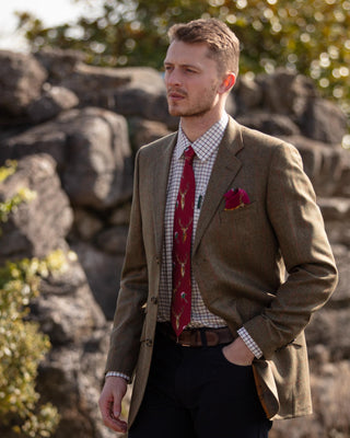 Caledonia Holly Berry Red Pure Silk Gentlemen's Tie