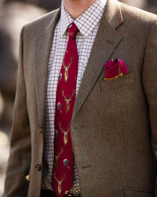 Caledonia Holly Berry Red Pure Silk Gentlemen's Tie