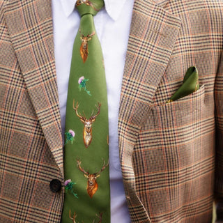 Caledonia Moss Green Pure Silk Gentlemen's Tie