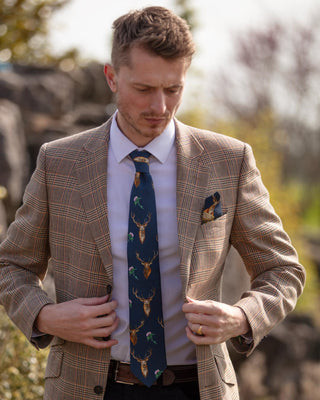 Caledonia Navy Blue Pure Silk Gentlemen's Tie