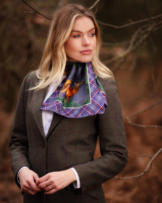 Caledonia Soft Amethyst Purple Narrow Pure Silk Scarf