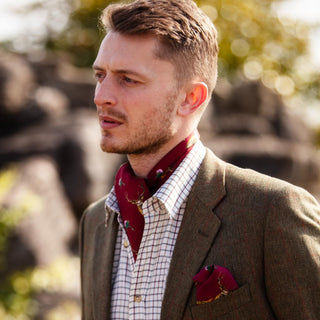 Caledonia Holly Berry Red Pure Silk Gentlemen's Cravat