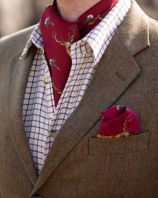 Caledonia Holly Berry Red Pure Silk Gentlemen's Cravat