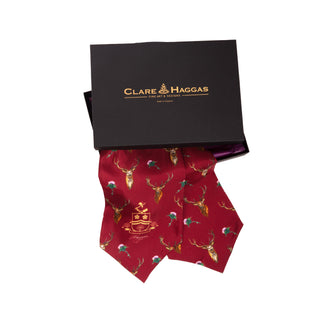 Caledonia Holly Berry Red Pure Silk Gentlemen's Cravat