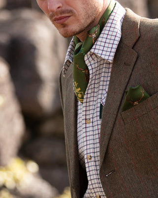 Caledonia Moss Green Pure Silk Gentlemen's Cravat