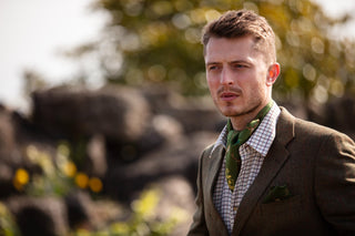 Caledonia Moss Green Pure Silk Gentlemen's Cravat