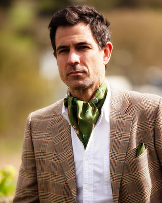 Caledonia Moss Green Pure Silk Gentlemen's Cravat