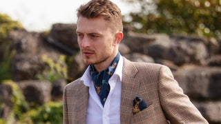 Caledonia Navy Blue Pure Silk Gentlemen's Cravat