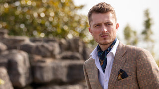 Caledonia Navy Blue Pure Silk Gentlemen's Cravat