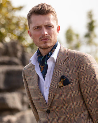 Caledonia Navy Blue Pure Silk Gentlemen's Cravat