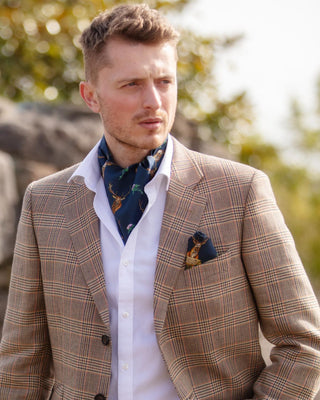 Caledonia Navy Blue Pure Silk Gentlemen's Cravat