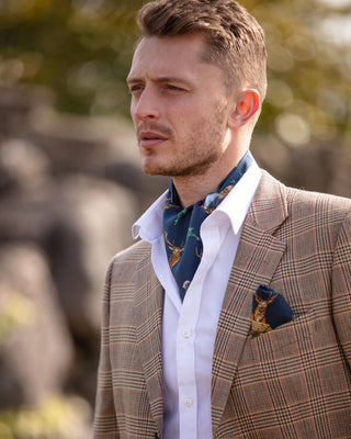 Caledonia Navy Blue Pure Silk Gentlemen's Cravat