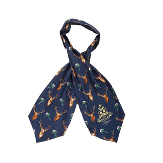 Caledonia Navy Blue Pure Silk Ladies Cravat