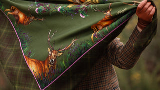 Caledonia Moss Green Wool Silk Shawl Scarf