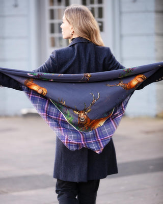 Caledonia Soft Amethyst Wool Silk Shawl Scarf