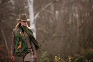 Caledonia Moss Green Wool Silk Wrap Scarf