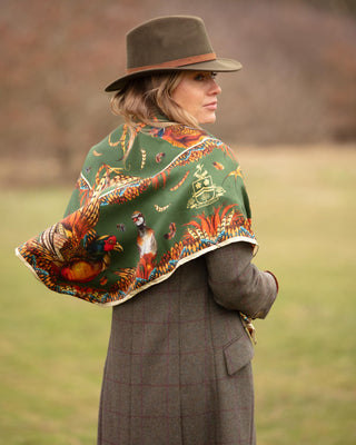 Heads or Tails Khaki Large Square Silk Scarf