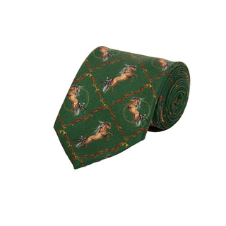 Equestrian Forest Green Gentlemen's Pure Silk Tie