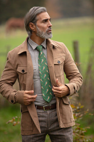 Equestrian Forest Green Gentlemen's Pure Silk Tie