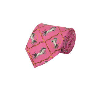 Equestrian Hot Pink Gentlemen's Pure Silk Tie