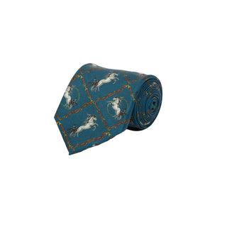 Equestrian Navy Blue Gentlemen's Pure Silk Tie