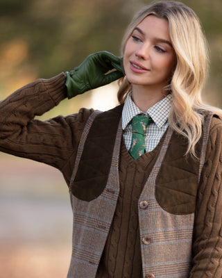 Equestrian Forest Green Ladies Pure Silk Tie