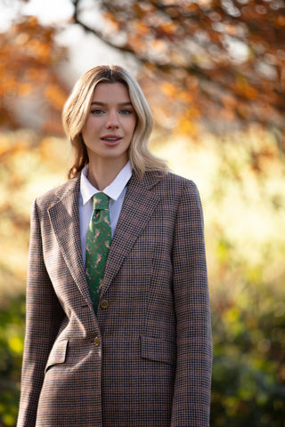 Equestrian Forest Green Ladies Pure Silk Tie