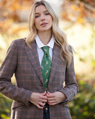 Equestrian Forest Green Ladies Pure Silk Tie