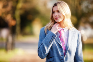 Equestrian Hot Pink Ladies Pure Silk Tie