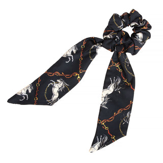 Equestrian Liquorish & Gold Long Tail Silk Scrunchie